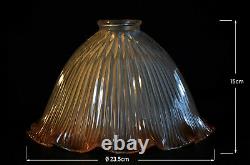 Rare Edwardian C-1910 Barley twist Limited-edition lamp tinted Holophane shade