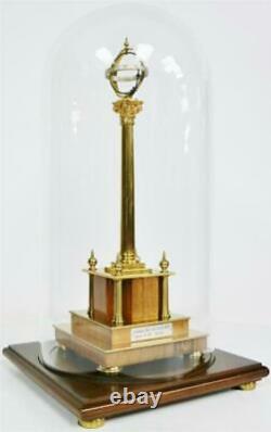 Rare English 8 Day Geoffrey Bell Mystery Heavenly Pillar Clock In Glass Dome