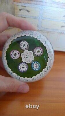 Rare L. E. PERTHSHIRE Millefiori Christmas Silhouettes 1981 Paperweight