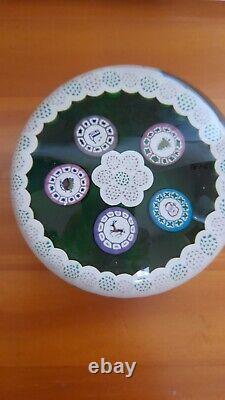 Rare L. E. PERTHSHIRE Millefiori Christmas Silhouettes 1981 Paperweight