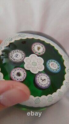 Rare L. E. PERTHSHIRE Millefiori Christmas Silhouettes 1981 Paperweight