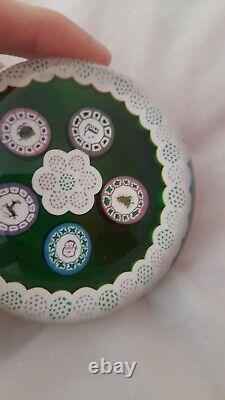 Rare L. E. PERTHSHIRE Millefiori Christmas Silhouettes 1981 Paperweight