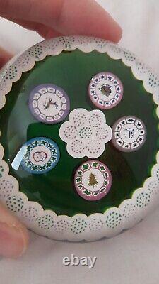 Rare L. E. PERTHSHIRE Millefiori Christmas Silhouettes 1981 Paperweight