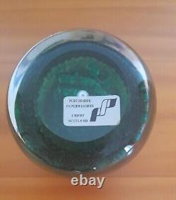 Rare L. E. PERTHSHIRE Millefiori GREEN CHRISTMAS BELLS 1994 Paperweight