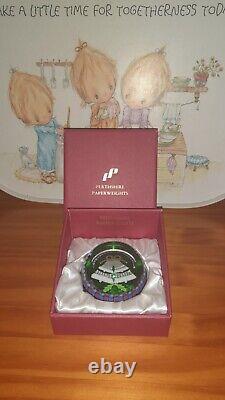 Rare L. E. PERTHSHIRE Millefiori GREEN CHRISTMAS BELLS 1994 Paperweight