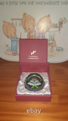 Rare L. E. PERTHSHIRE Millefiori GREEN CHRISTMAS BELLS 1994 Paperweight