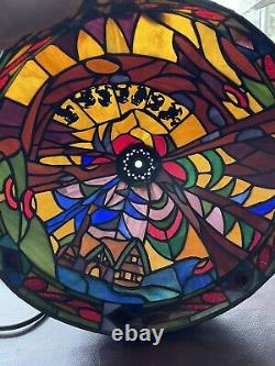Rare Limited Edition Disney Tiffany Style Stained Glass Snow White & Dwarfs Lamp