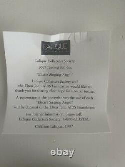Rare Limited Edition Elton John Lalique Collectors Society Singing Angel/Cherub