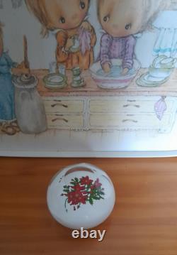 Rare Limited Edition PERTHSHIRE CHRISTMAS POINSETTIA & HOLLY -1989 Paperweight
