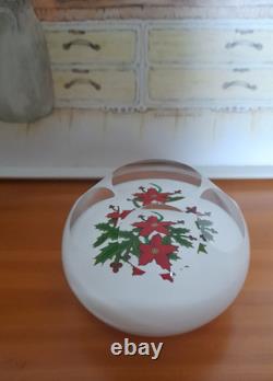 Rare Limited Edition PERTHSHIRE CHRISTMAS POINSETTIA & HOLLY -1989 Paperweight