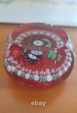 Rare Limited Edition PERTHSHIRE Christmas Robin & Mistletoe 1995 Paperweight