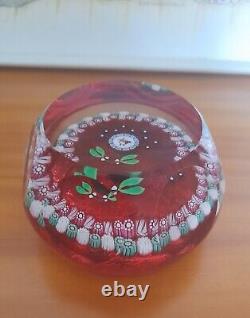 Rare Limited Edition PERTHSHIRE Christmas Robin & Mistletoe 1995 Paperweight