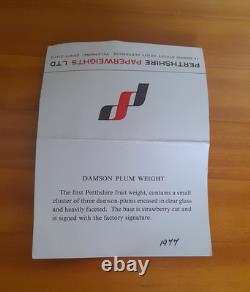Rare Limited Edition PERTHSHIRE DAMSON PLUM 1977 Paperweight