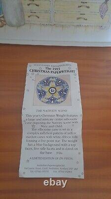 Rare Limited Edition PERTHSHIRE THE NATIVITY SCENE 1993 Paperweight & Leaflet