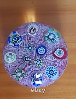 Rare Limited Edition PERTHSHIRE UPSET LATTICINIO PINK 1976 Paperweight