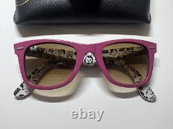 Rare Ray-Ban Wayfarer Sunglasses Pink Comics Limited Edition RB 2140 1045/51