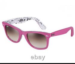 Rare Ray-Ban Wayfarer Sunglasses Pink Comics Limited Edition RB 2140 1045/51