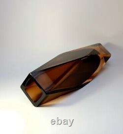 Rare size 30cm. 70s Alessandro Mandruzzato Sommerso Murano Faceted Glass Vase