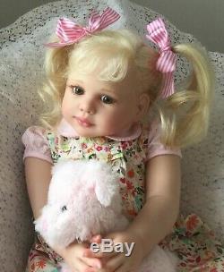 Reborn Toddler Samira doll limited edition Human hair green glass eyes Genesis