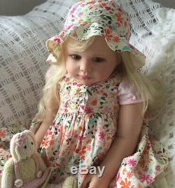 Reborn Toddler Samira doll limited edition Human hair green glass eyes Genesis