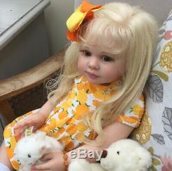 Reborn Toddler Samira doll limited edition Human hair green glass eyes Genesis