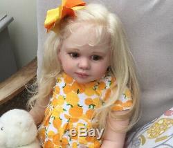 Reborn Toddler Samira doll limited edition Human hair green glass eyes Genesis