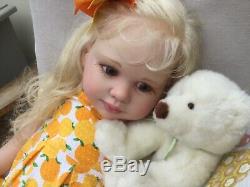 Reborn Toddler Samira doll limited edition Human hair green glass eyes Genesis