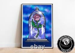 Rose in the Glass Artwork Illustration Print, Signed by artist. Limited Edition
