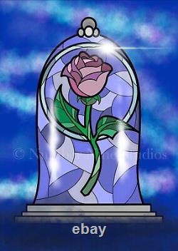 Rose in the Glass Artwork Illustration Print, Signed by artist. Limited Edition