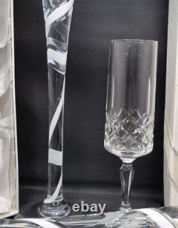 Royal Brierley Champagne Flutes Special Edition Crystal Wedding Glasses Boxed