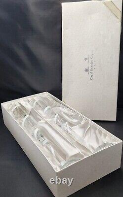 Royal Brierley Champagne Flutes Special Edition Crystal Wedding Glasses Boxed