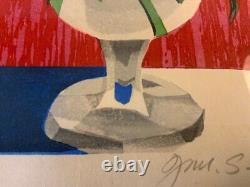 SEKINO JUNICHIRO Flower Glass Signed ED48 Original Woodblock Print Art
