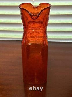 SPECIAL LIMITED EDITION SIGNED Blenko Glass Water Bottle 384 Coral/Ruby