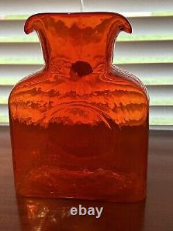 SPECIAL LIMITED EDITION SIGNED Blenko Glass Water Bottle 384 Coral/Ruby
