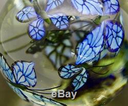 STEVEN LUNDBERG Blue Monarch Butterflies LTD Vase Paperweight, Apr 8.5Hx3.5W