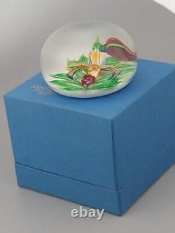 Saint Louis 1990 Ophrys paperweight box and certificate limited edition Orchid