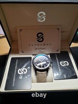 Sangamon Watch Omaha Beach Limited Edition Sapphire Glass Leather band S096
