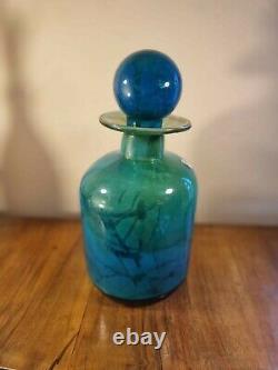 Scarce Huge 11.5 Mdina Malta'Ming' Art Glass Decanter Bottle & Stopper Vase