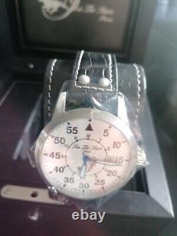 Sea The Stars Guineas White Steel on Leather Strap Watch. Men's Sapphire Glass