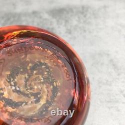 Selkirk Glass Paperweight Sundown Red Orange 25/500 RARE Limited Edition 2001