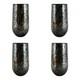 Set Of Four 4 Murano Glass Drinking Tumbler Black Brown 14cm