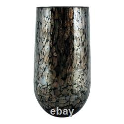 Set of Four 4 Murano Glass Drinking Tumbler Black Brown 14cm