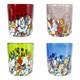 Set Of Four 4 Murano Glasses Tumblers Red Purple Blue Multi Venice Millefiori
