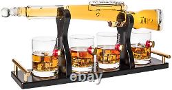 Shotgun Gun Large Decanter Set Bullet Glasses Limited Edition Elegant Rifle Gu