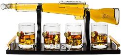 Shotgun Gun Large Decanter Set Bullet Glasses Limited Edition Elegant Rifle Gu