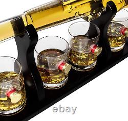 Shotgun Gun Large Decanter Set Bullet Glasses Limited Edition Elegant Rifle Gu