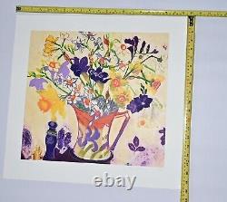 Signed limited edition art print Blue Glass and Nasturtiums by Jenny Devereux