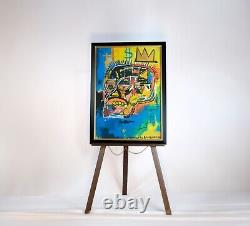 Skull Crown by Jean-Michel Basquiat reproduction print, framed under glass