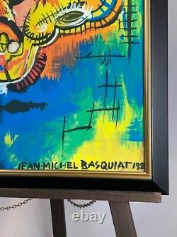 Skull Crown by Jean-Michel Basquiat reproduction print, framed under glass