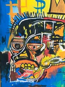 Skull Crown by Jean-Michel Basquiat reproduction print, framed under glass